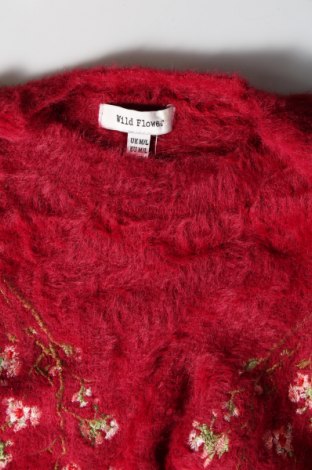 Дамски пуловер Wild Flower, Размер M, Цвят Червен, Цена 36,00 лв.