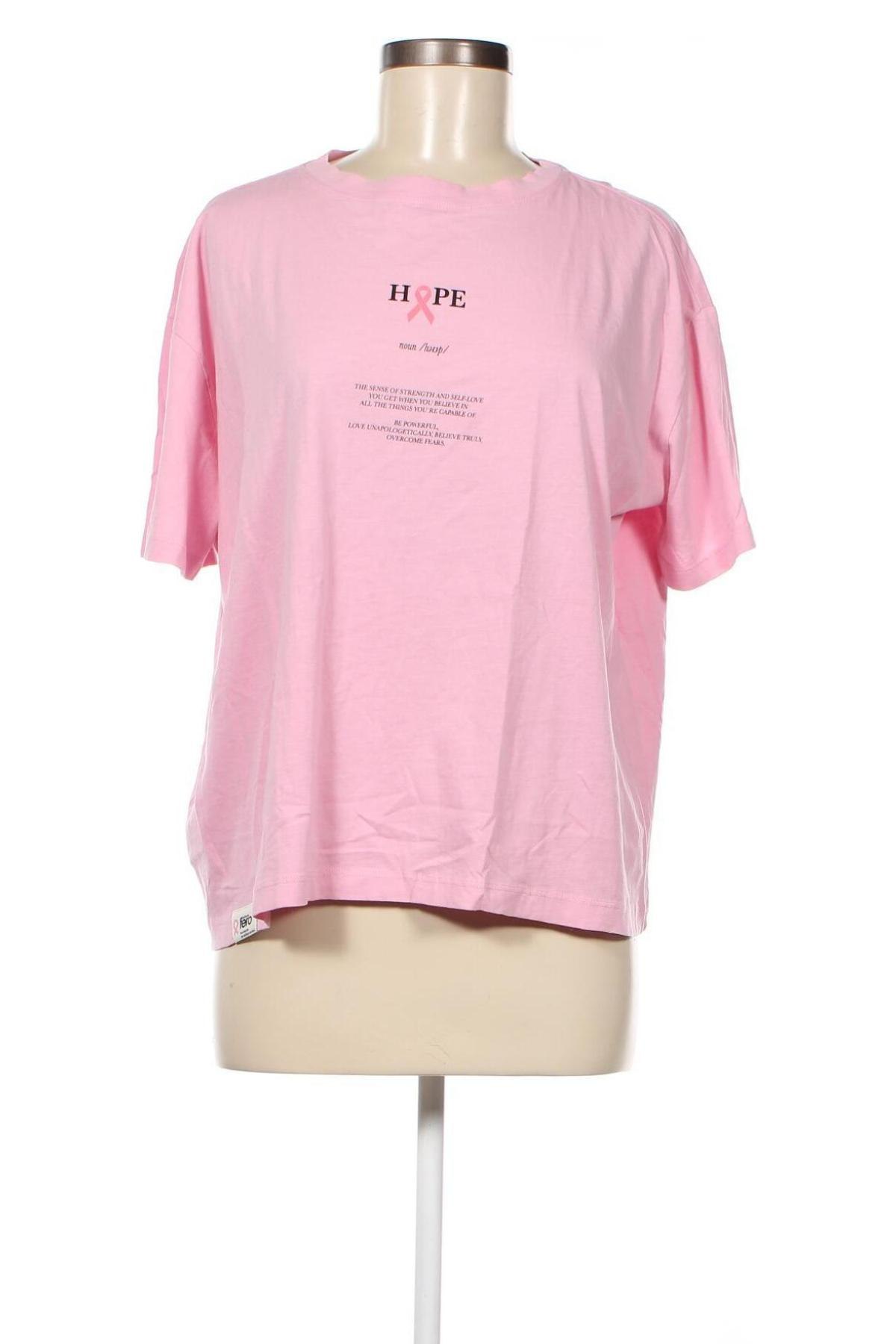 Дамска тениска Mango, Размер L, Цвят Розов, Памук, Цена 37,05 лв.