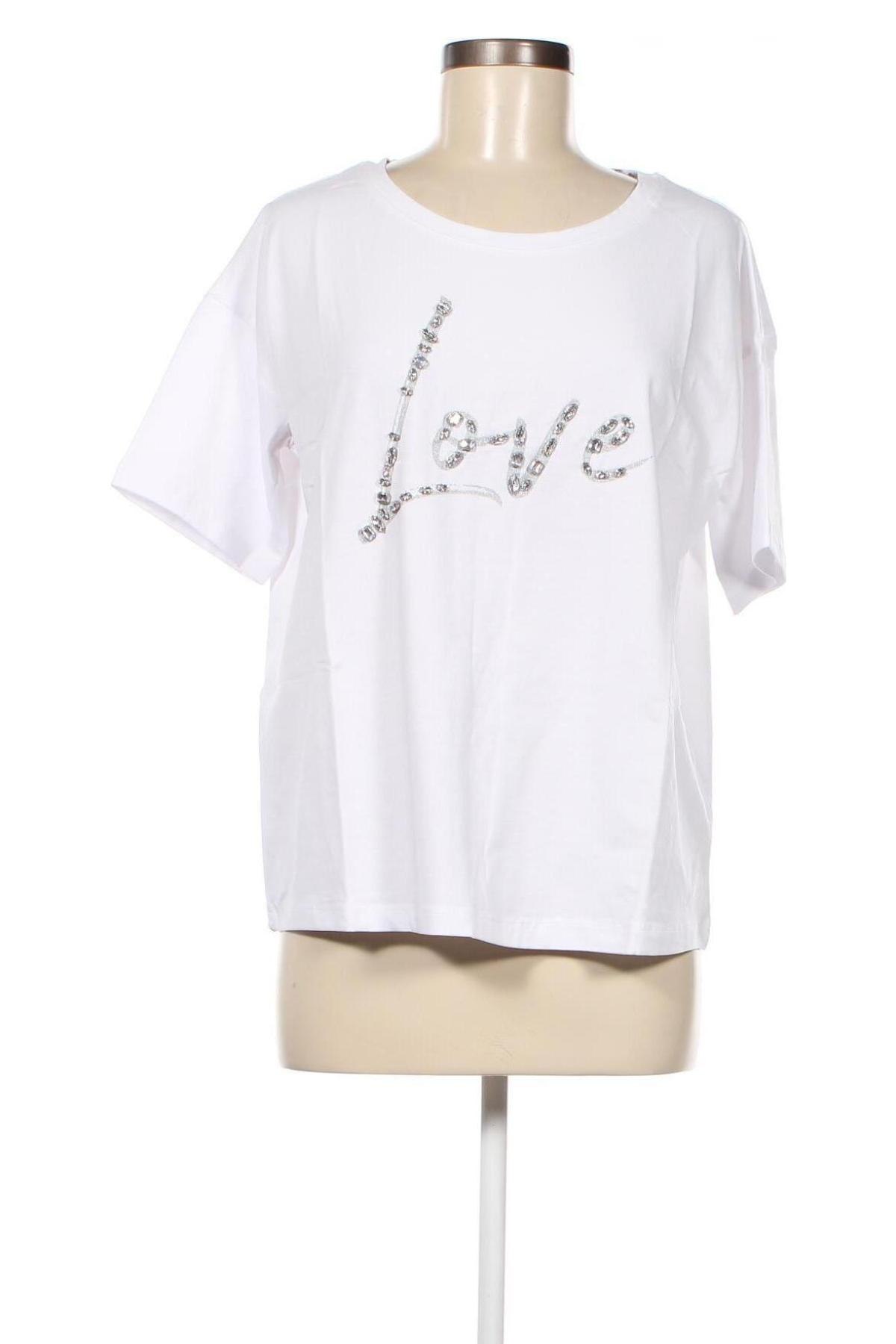 Дамска тениска Rick Cardona, Размер L, Цвят Бял, 95% памук, 5% еластан, Цена 37,05 лв.