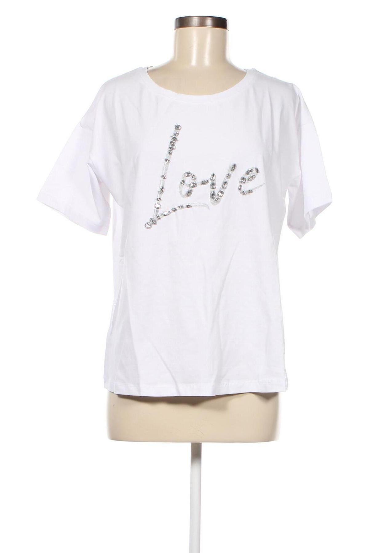 Дамска тениска Rick Cardona, Размер M, Цвят Бял, 95% памук, 5% еластан, Цена 37,05 лв.