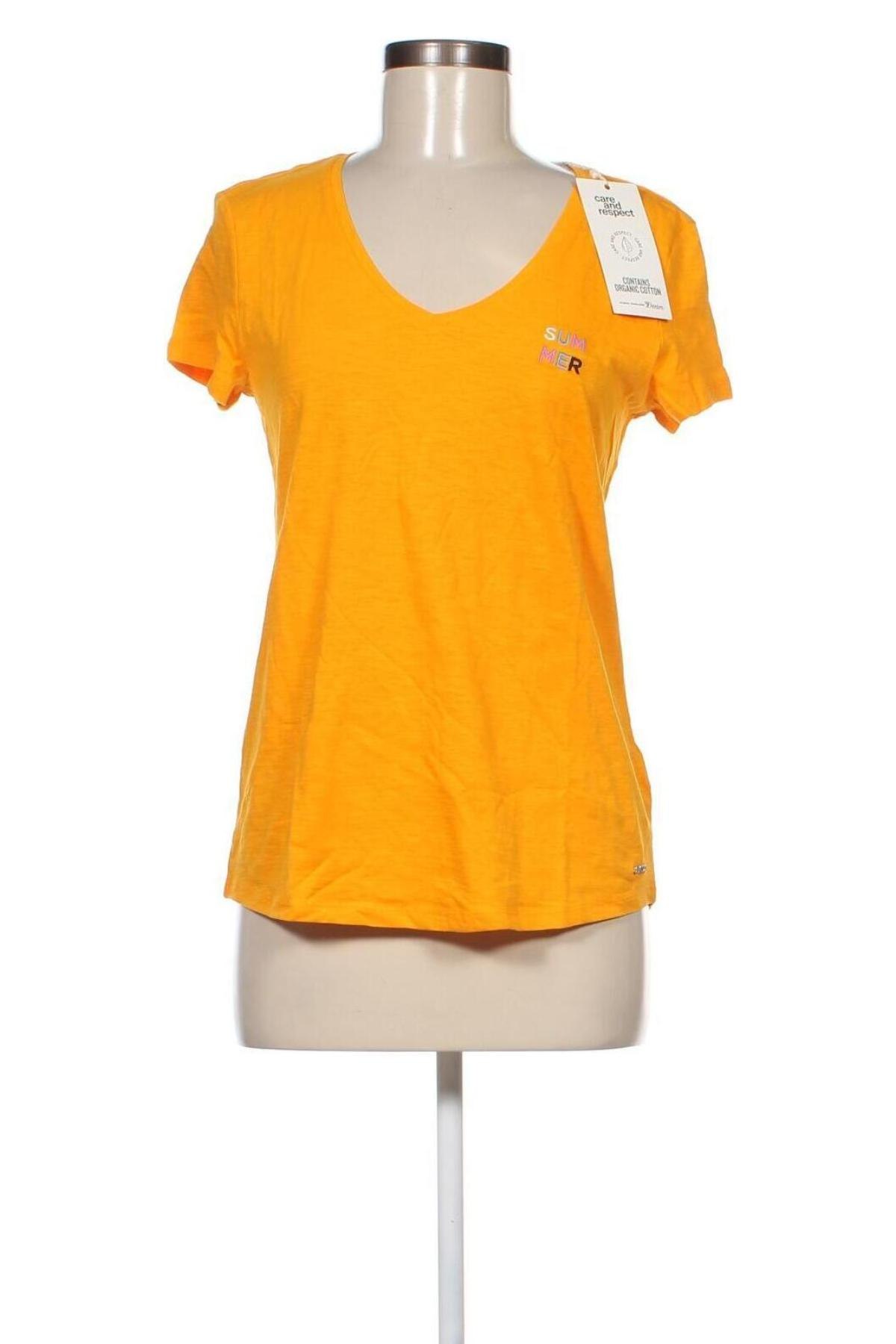 Дамска тениска Tom Tailor, Размер S, Цвят Жълт, Памук, Цена 39,90 лв.