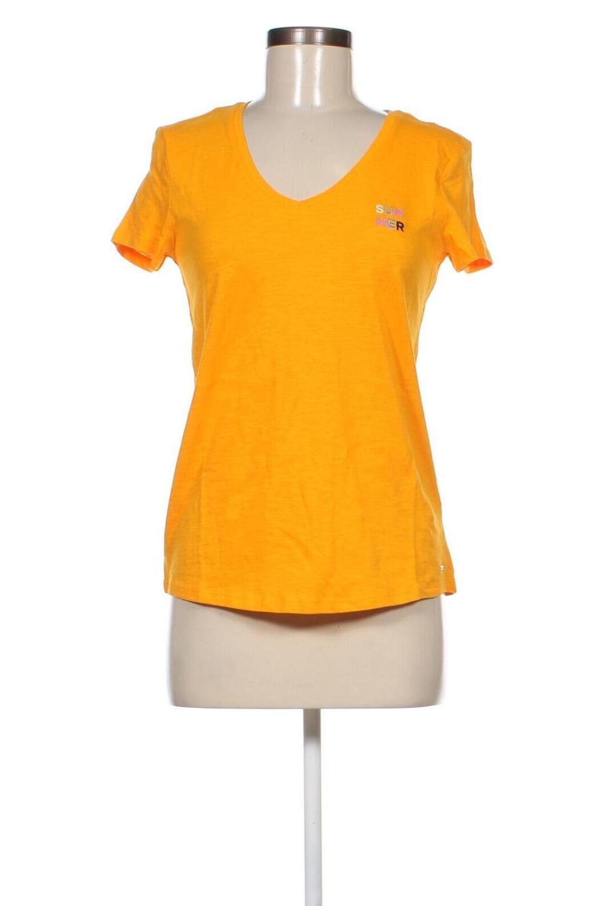 Дамска тениска Tom Tailor, Размер XS, Цвят Жълт, Памук, Цена 39,90 лв.