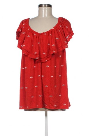 Γυναικεία μπλούζα Ava & Viv, Μέγεθος 4XL, Χρώμα Κόκκινο, Τιμή 11,75 €