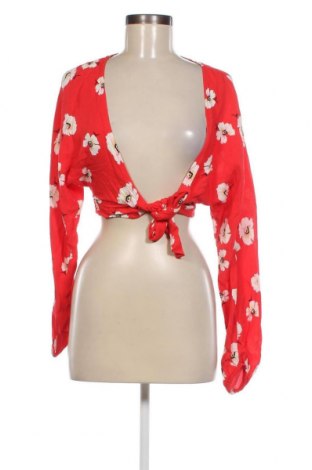 Дамска блуза Bershka, Размер XS, Цвят Червен, Цена 8,99 лв.