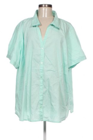 Γυναικείο πουκάμισο Basic Editions, Μέγεθος 4XL, Χρώμα Πράσινο, Τιμή 10,20 €