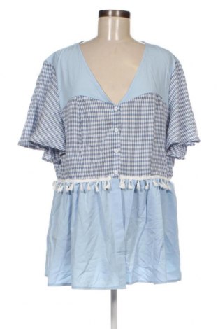 Γυναικείο πουκάμισο SHEIN, Μέγεθος 3XL, Χρώμα Μπλέ, Τιμή 15,46 €