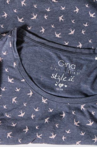 Γυναικείο t-shirt Gina, Μέγεθος L, Χρώμα Μπλέ, Τιμή 7,00 €