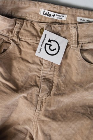Pantaloni de velvet de femei, Mărime S, Culoare Bej, Preț 25,76 Lei