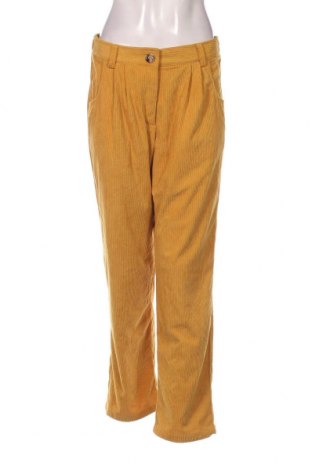 Pantaloni de velvet de femei, Mărime L, Culoare Galben, Preț 24,21 Lei