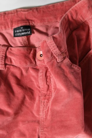 Pantaloni de velvet de femei Crazy World, Mărime L, Culoare Roz, Preț 28,62 Lei