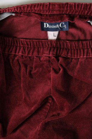 Γυναικείο κοτλέ παντελόνι Denim&Co., Μέγεθος XL, Χρώμα Κόκκινο, Τιμή 7,18 €