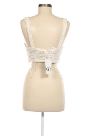 Γυναικείο αμάνικο μπλουζάκι Zara, Μέγεθος L, Χρώμα Εκρού, Τιμή 10,82 €