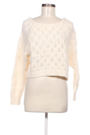 Pulover de femei Bershka, Mărime XS, Culoare Ecru, Preț 54,48 Lei
