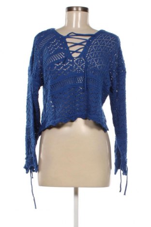Дамски пуловер Happiness Istanbul, Размер M, Цвят Син, Цена 17,48 лв.