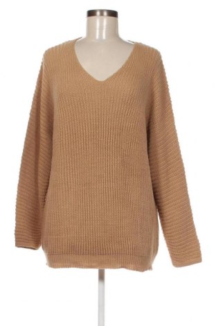Γυναικείο πουλόβερ Happiness Istanbul, Μέγεθος XL, Χρώμα  Μπέζ, Τιμή 11,38 €