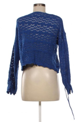 Дамски пуловер Happiness Istanbul, Размер M, Цвят Син, Цена 17,02 лв.