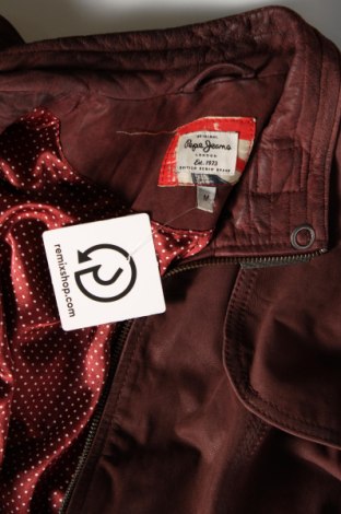 Γυναικείο δερμάτινο μπουφάν Pepe Jeans, Μέγεθος M, Χρώμα Καφέ, Τιμή 71,70 €