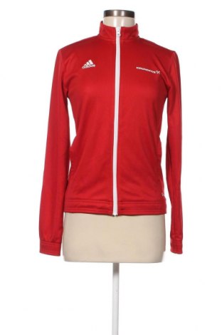Дамско спортно горнище Adidas, Размер S, Цвят Червен, Цена 34,00 лв.