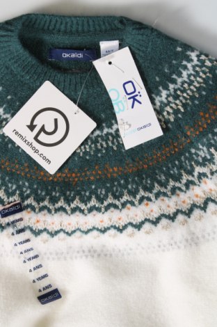 Детски пуловер Okaidi, Размер 3-4y/ 104-110 см, Цвят Бял, Цена 30,68 лв.