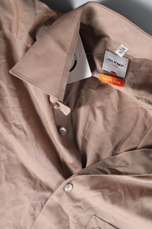 Ανδρικό πουκάμισο Olymp, Μέγεθος L, Χρώμα  Μπέζ, Τιμή 17,13 €