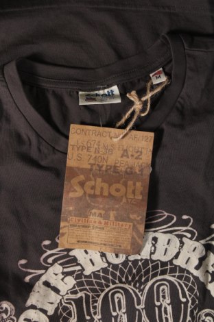 Мъжка тениска Schott, Размер M, Цвят Сив, Цена 63,92 лв.