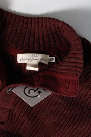 Мъжки пуловер H&M L.O.G.G., Размер XL, Цвят Червен, Цена 10,15 лв.