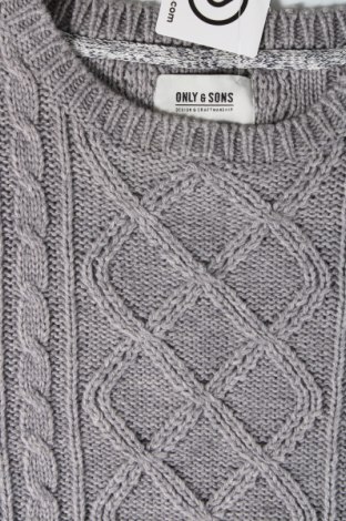 Мъжки пуловер Only & Sons, Размер L, Цвят Сив, Цена 29,01 лв.