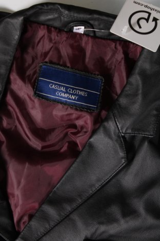 Мъжко кожено яке Casual Clothes Company, Размер M, Цвят Черен, Цена 107,87 лв.