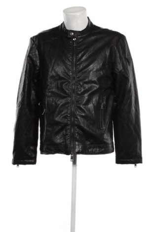 Ανδρικό δερμάτινο μπουφάν Guess, Μέγεθος XL, Χρώμα Μαύρο, Τιμή 130,50 €
