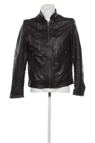 Ανδρικό δερμάτινο μπουφάν H&M, Μέγεθος L, Χρώμα Μαύρο, Τιμή 59,57 €
