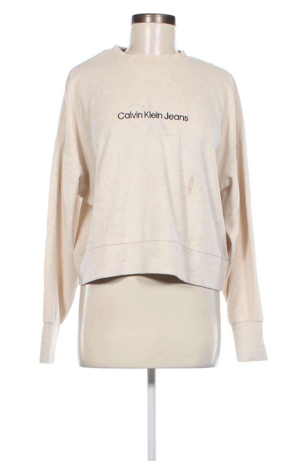 Bluză de femei Calvin Klein Jeans, Mărime M, Culoare Ecru, Preț 194,21 Lei