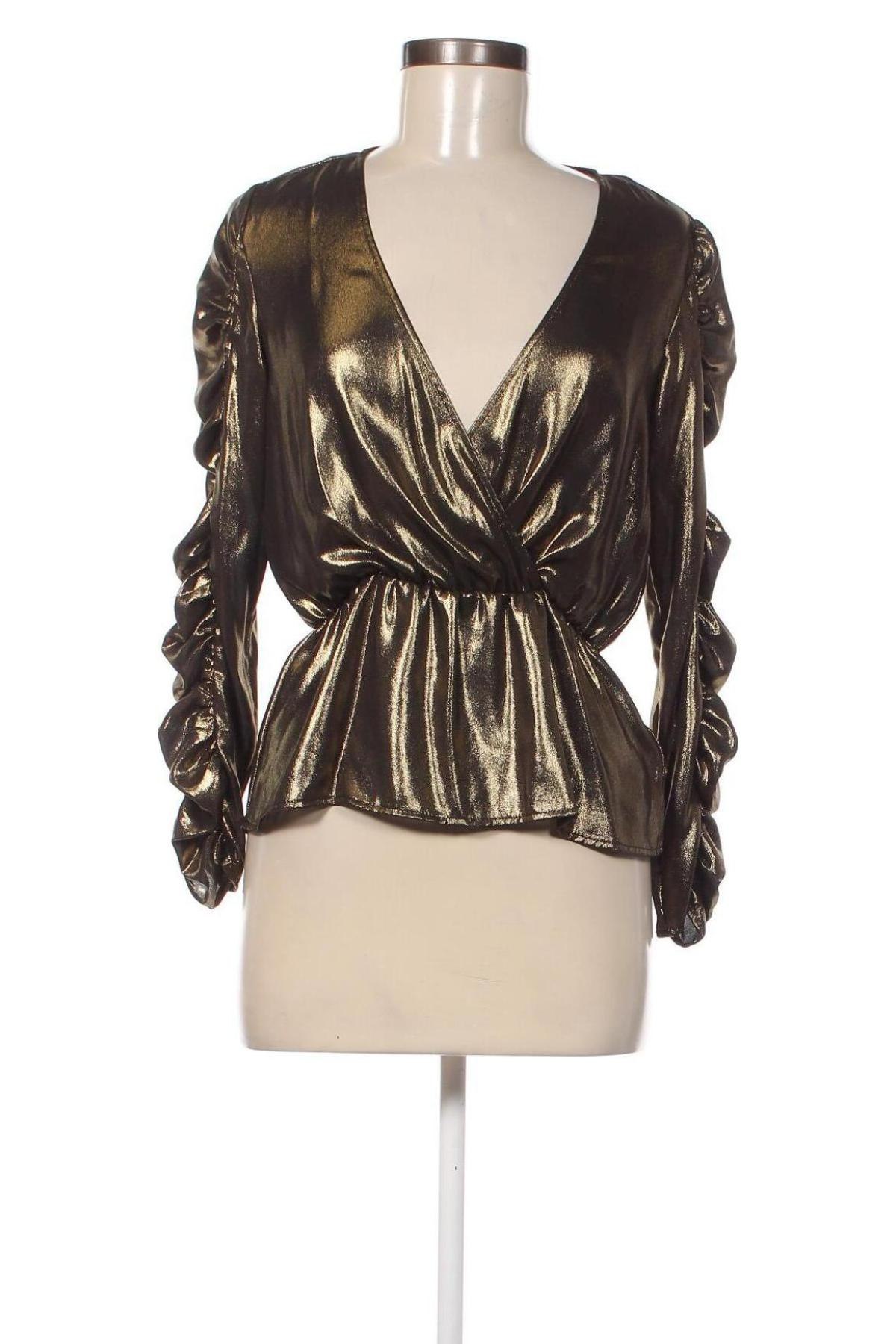Дамска блуза Zara, Размер S, Цвят Златист, Цена 3,40 лв.
