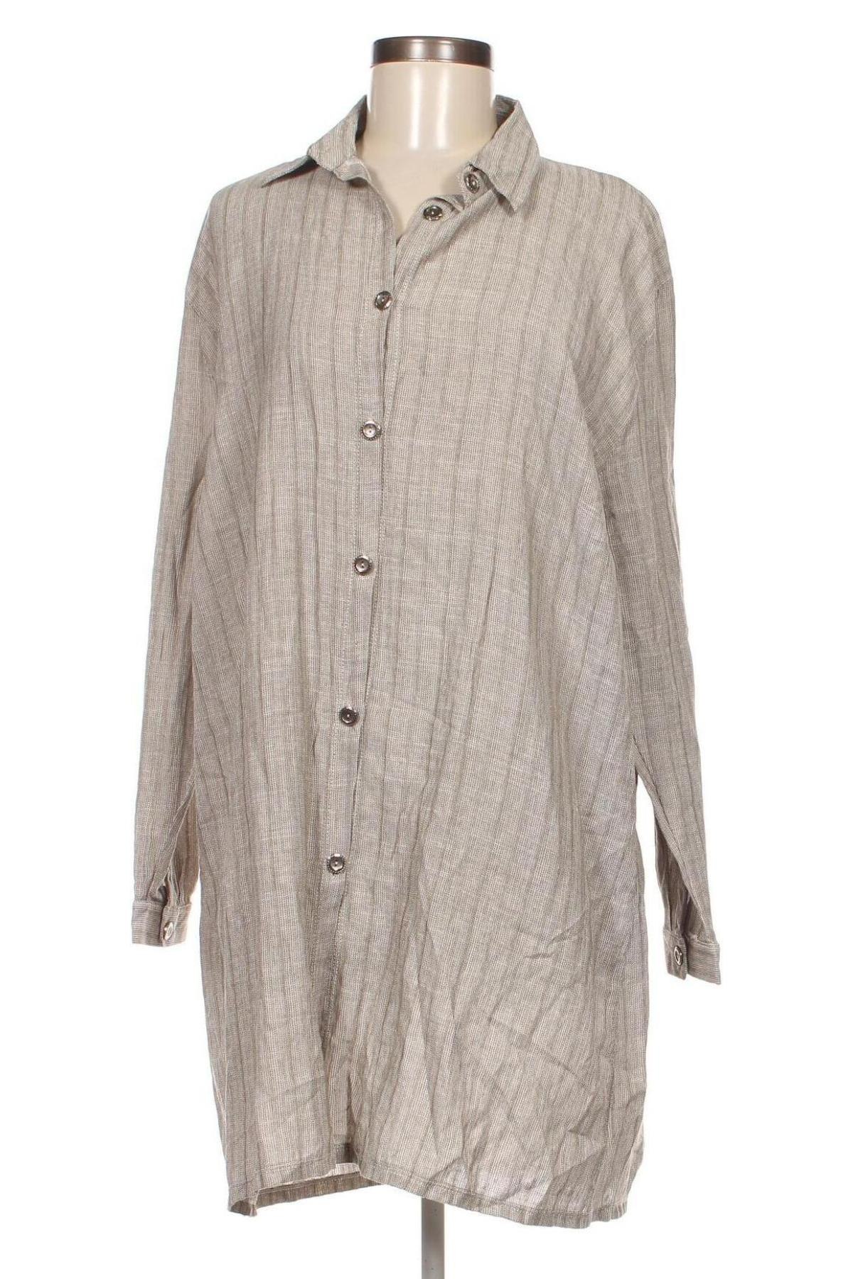 Γυναικείο πουκάμισο, Μέγεθος 4XL, Χρώμα  Μπέζ, Τιμή 15,46 €