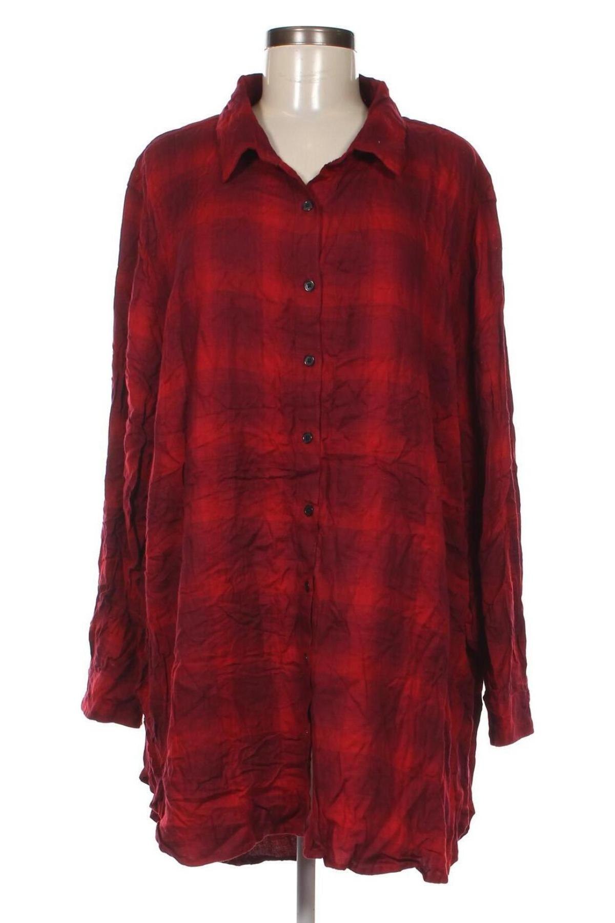 Γυναικείο πουκάμισο Ava & Viv, Μέγεθος 3XL, Χρώμα Κόκκινο, Τιμή 6,80 €