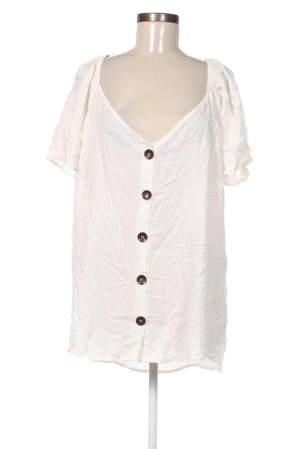 Γυναικείο πουκάμισο Ed.it.ed, Μέγεθος XXL, Χρώμα Εκρού, Τιμή 15,09 €