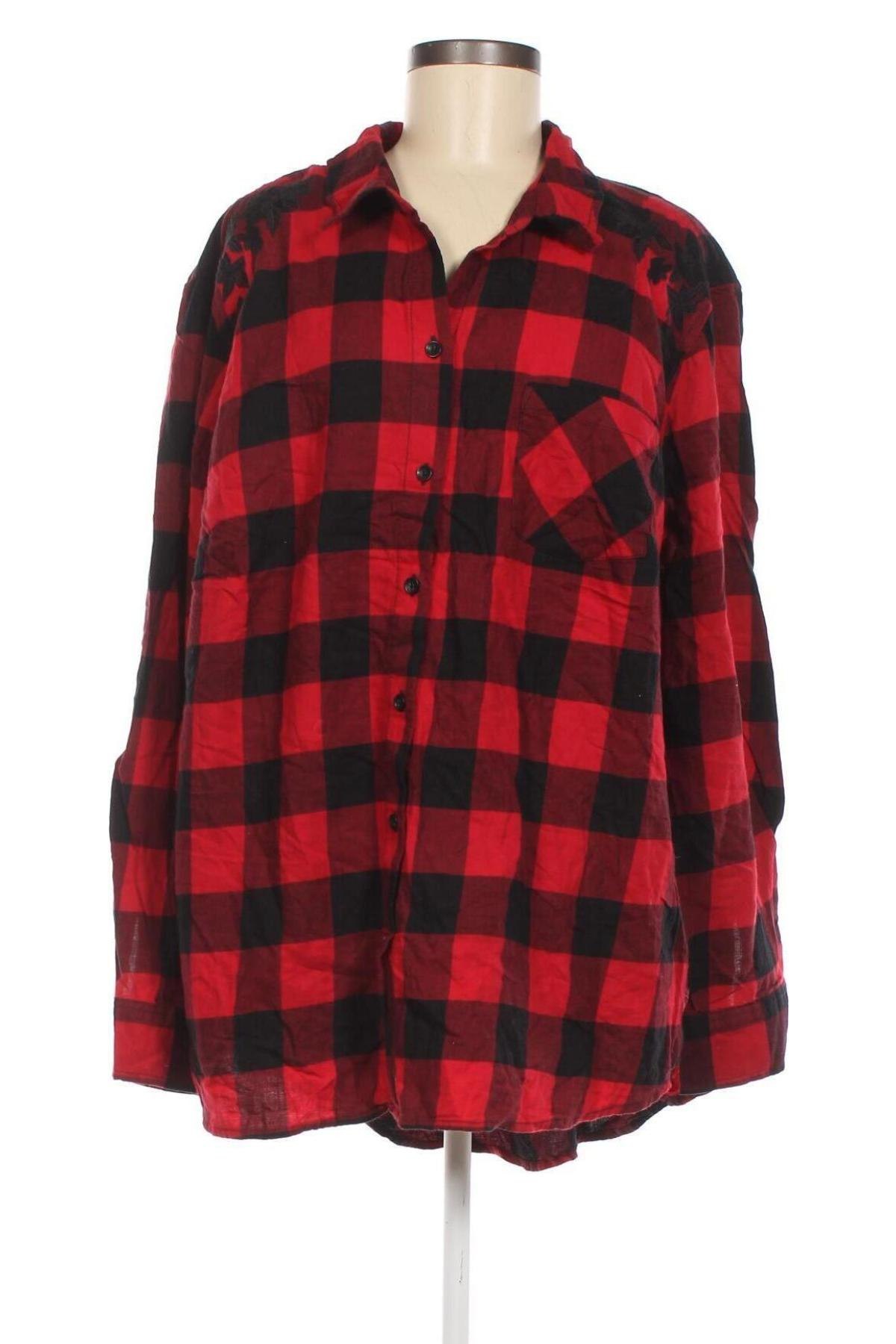 Γυναικείο πουκάμισο Faded Glory, Μέγεθος 3XL, Χρώμα Κόκκινο, Τιμή 15,46 €