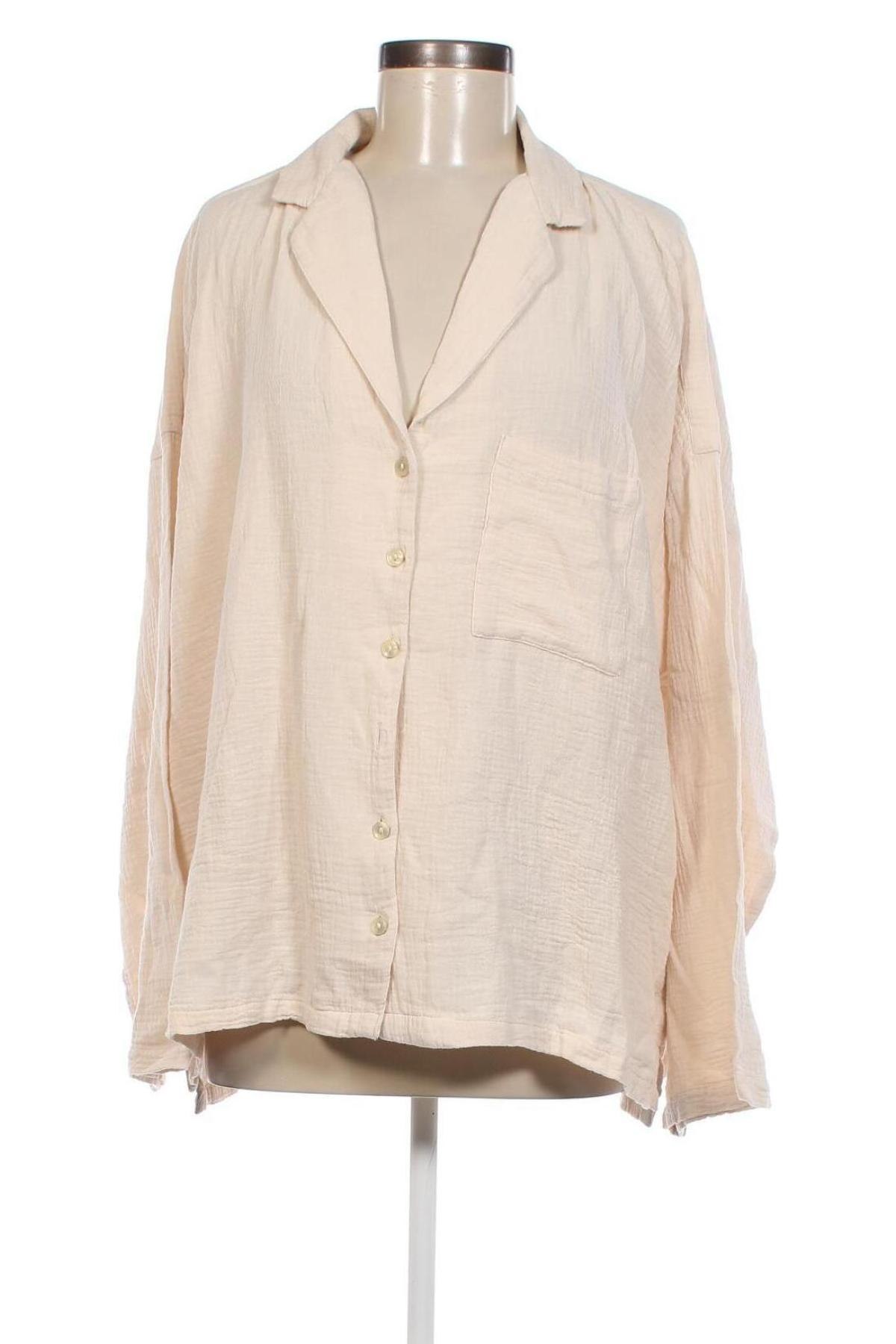 Γυναικείο πουκάμισο Lindex, Μέγεθος XL, Χρώμα  Μπέζ, Τιμή 7,84 €