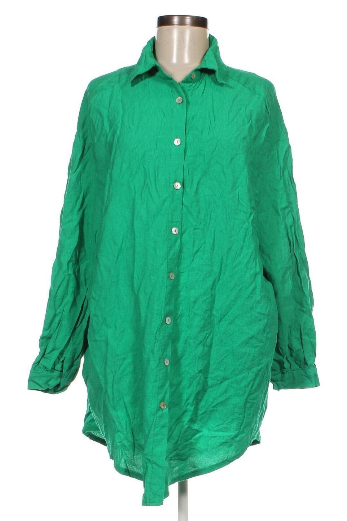 Γυναικείο πουκάμισο Made In Italy, Μέγεθος XL, Χρώμα Πράσινο, Τιμή 15,46 €
