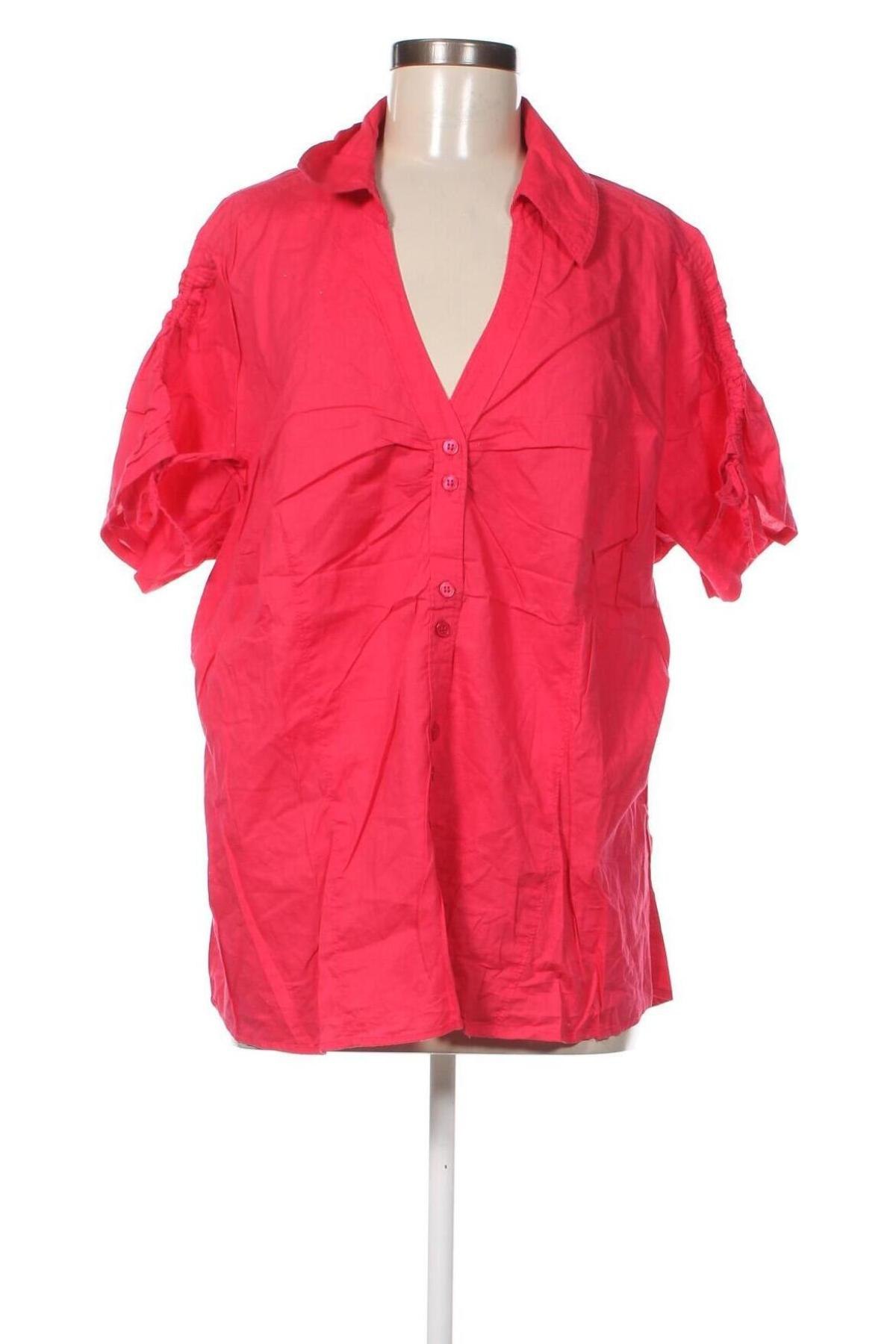Γυναικείο πουκάμισο Ms Mode, Μέγεθος 3XL, Χρώμα Κόκκινο, Τιμή 14,69 €