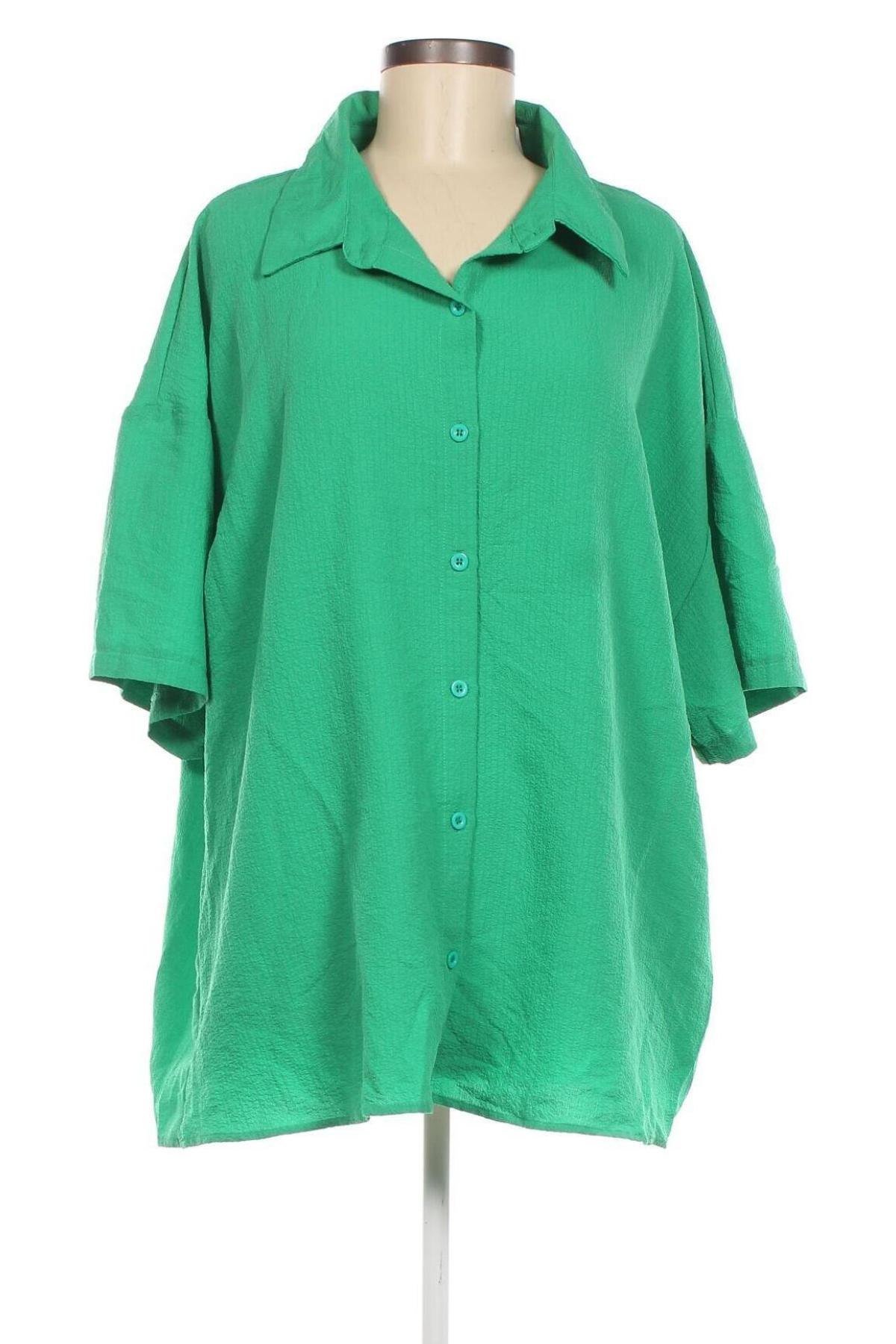 Γυναικείο πουκάμισο SHEIN, Μέγεθος 4XL, Χρώμα Πράσινο, Τιμή 15,46 €