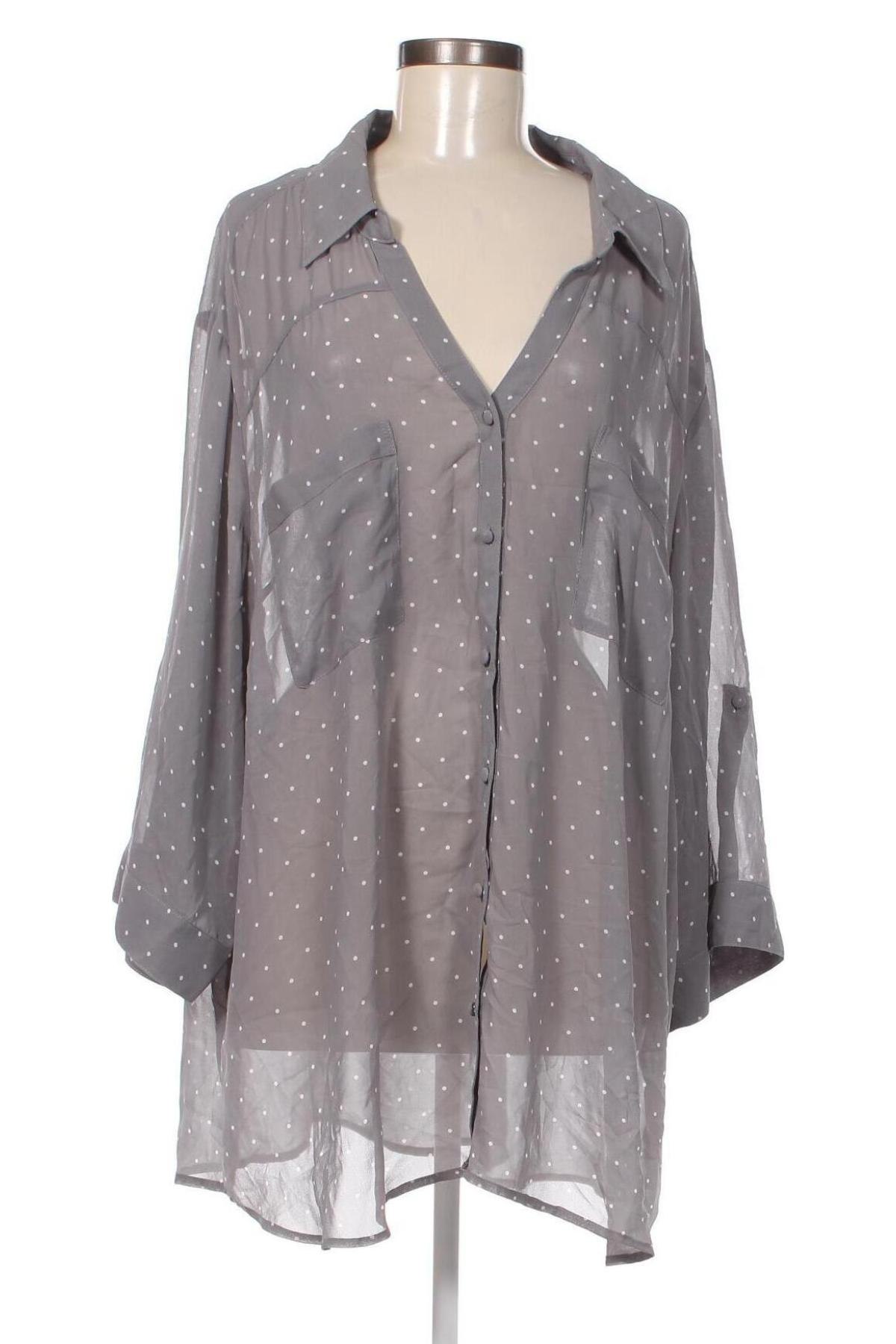 Γυναικείο πουκάμισο Torrid, Μέγεθος 3XL, Χρώμα Γκρί, Τιμή 14,22 €