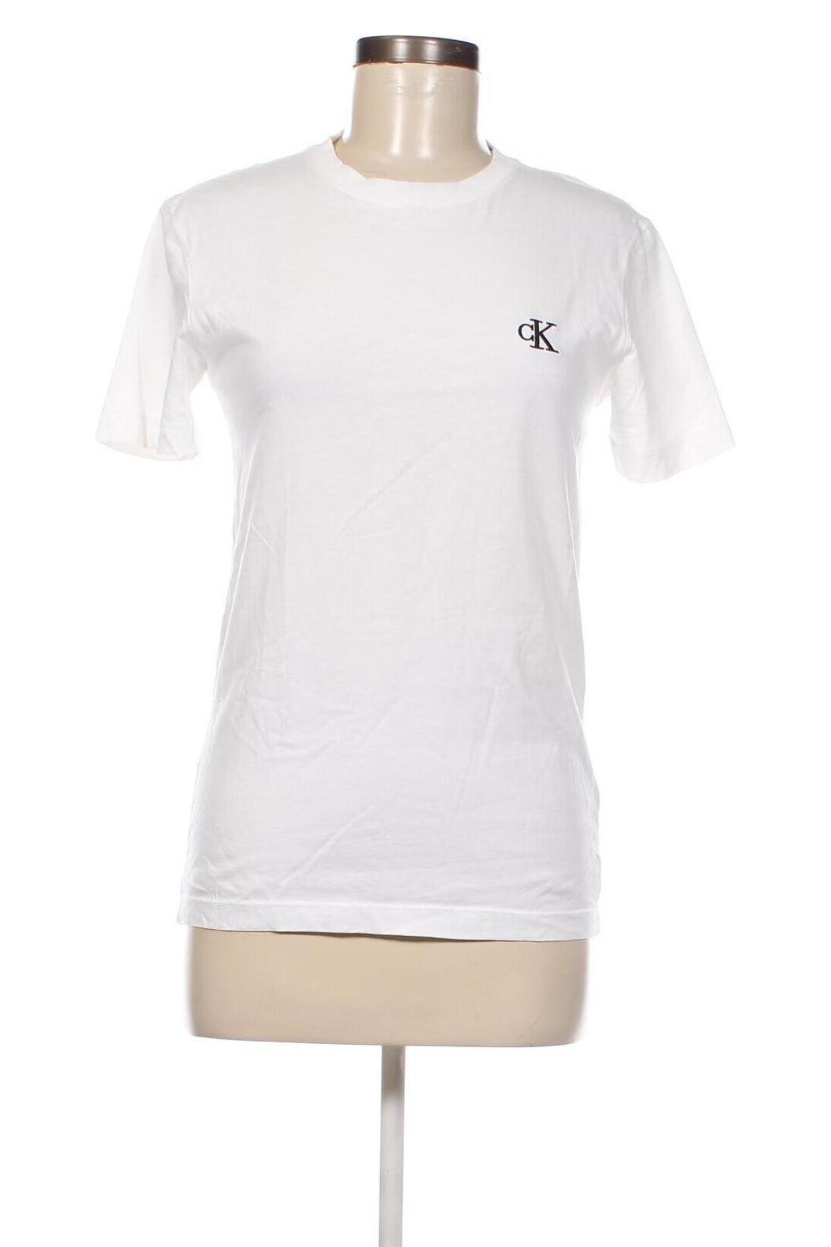 Tricou de femei Calvin Klein Jeans, Mărime S, Culoare Alb, Preț 164,47 Lei