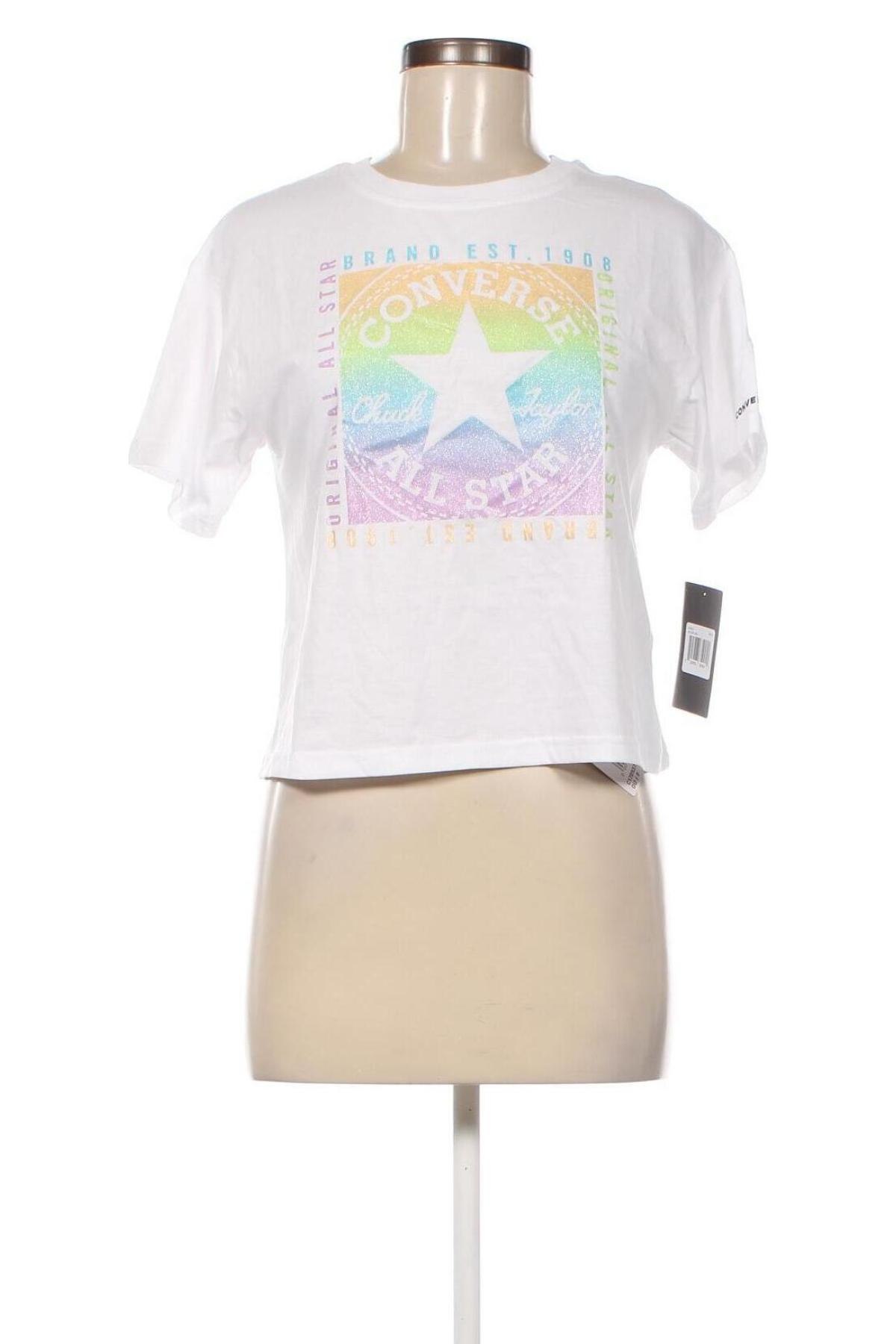 Γυναικείο t-shirt Converse, Μέγεθος L, Χρώμα Λευκό, Τιμή 25,42 €
