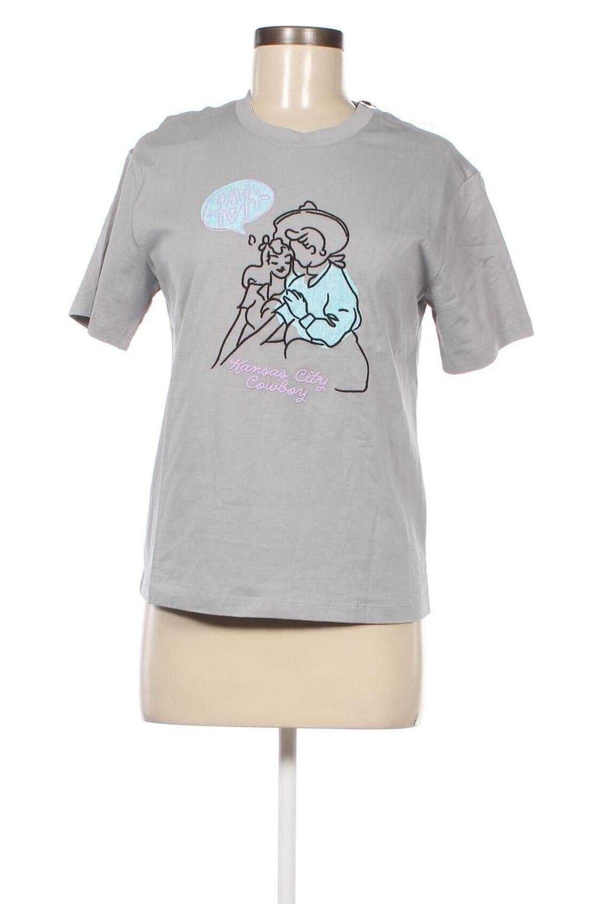 Γυναικείο t-shirt Lee, Μέγεθος XS, Χρώμα Γκρί, Τιμή 13,46 €
