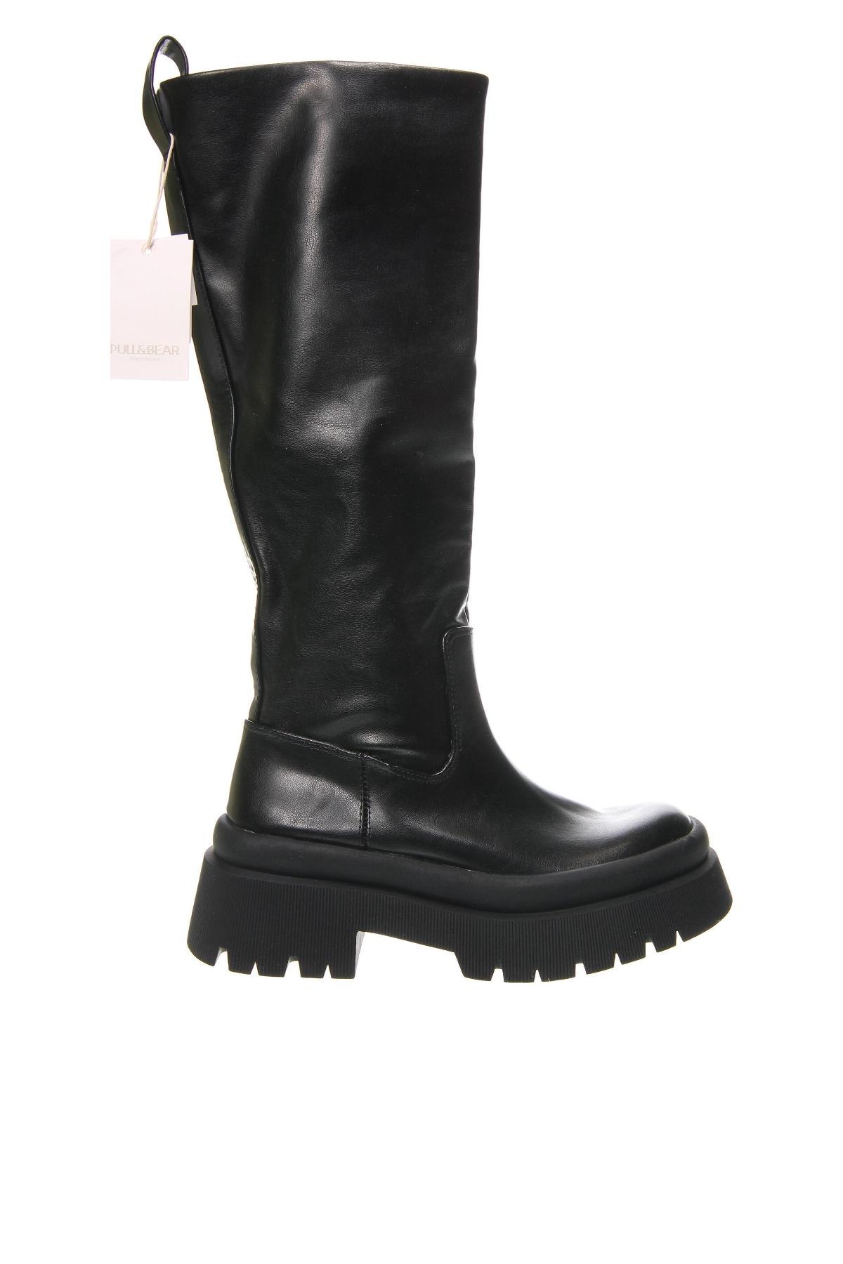 Γυναικείες μπότες Pull&Bear, Μέγεθος 36, Χρώμα Μαύρο, Τιμή 34,04 €