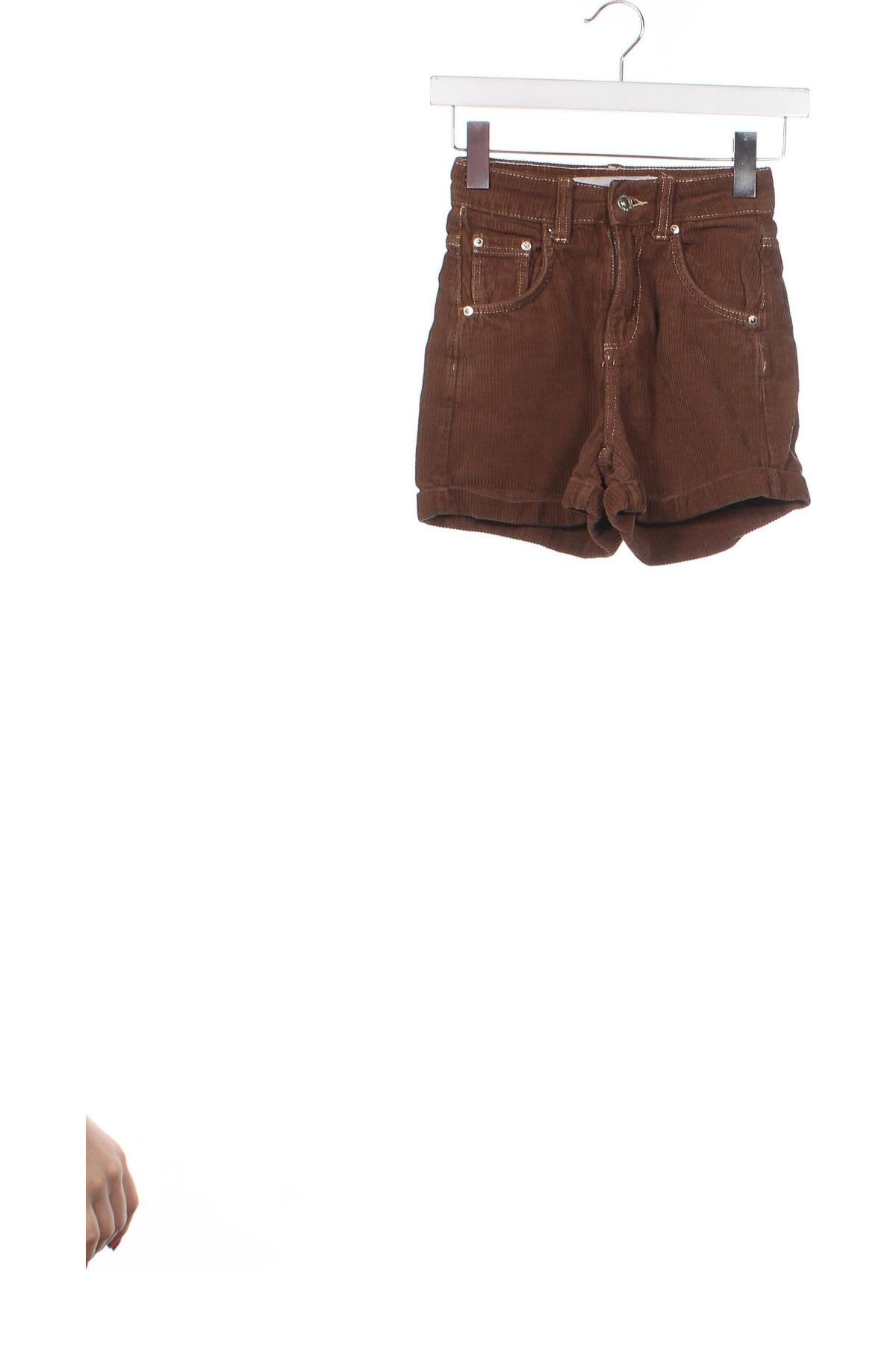 Pantaloni scurți de femei Bershka, Mărime XXS, Culoare Maro, Preț 64,59 Lei