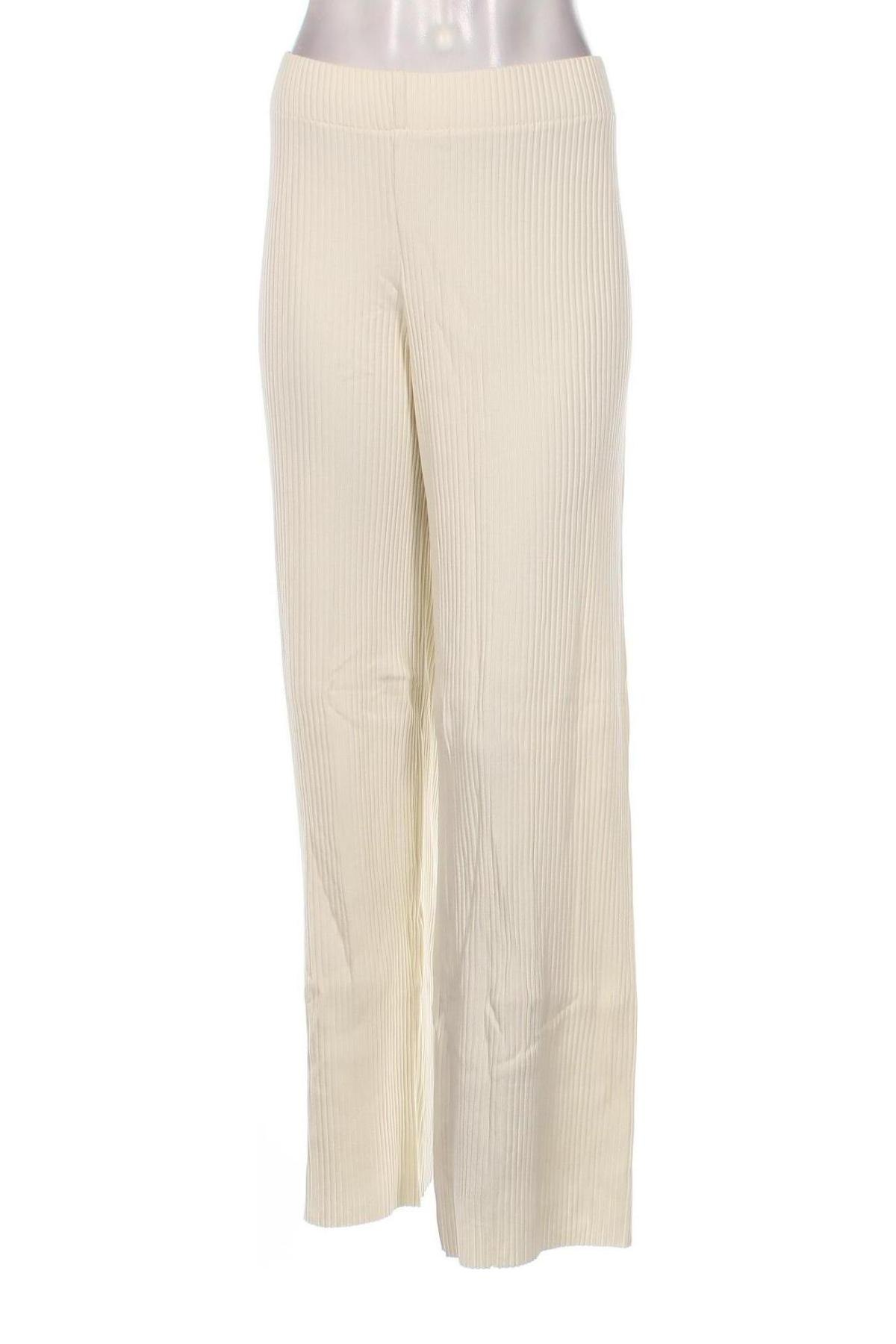 Pantaloni de femei Weekday, Mărime L, Culoare Ecru, Preț 269,74 Lei