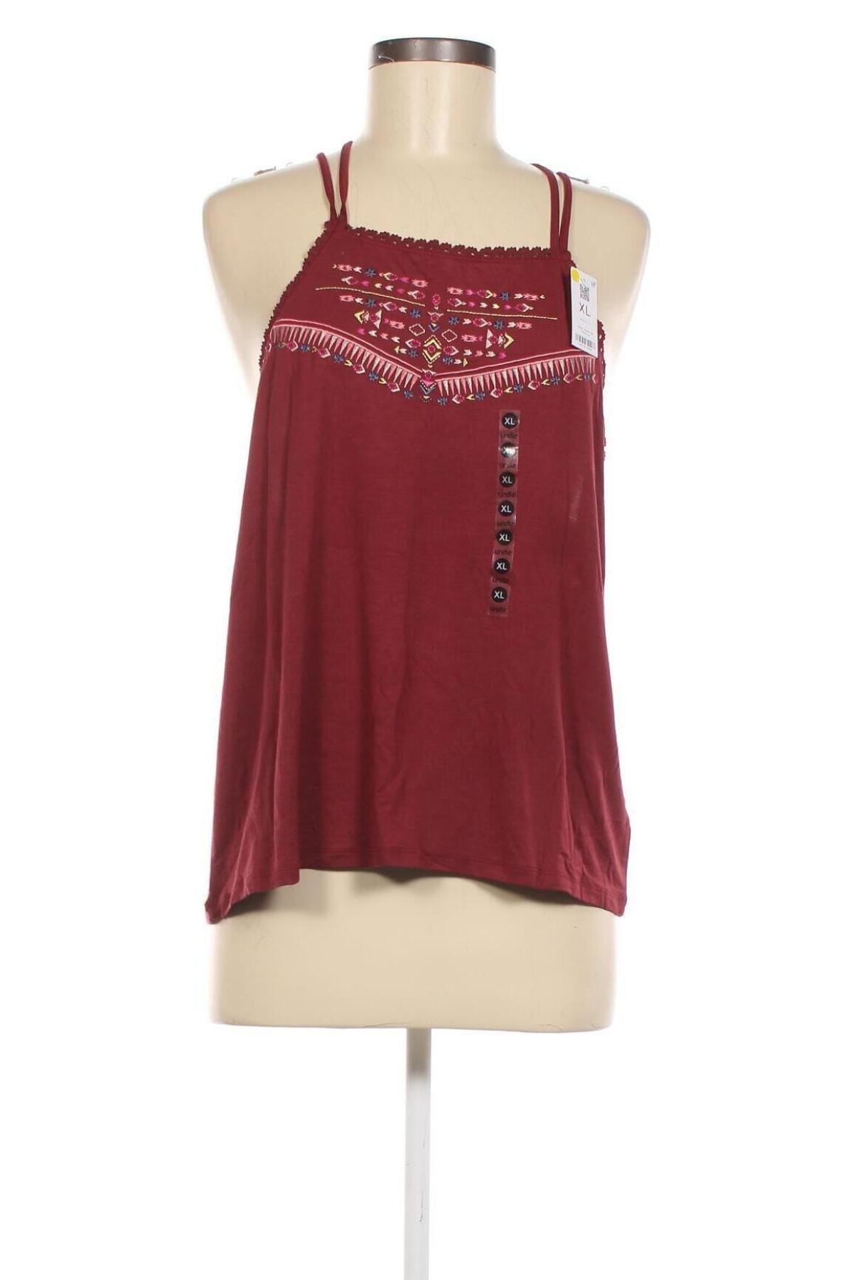 Γυναικείο αμάνικο μπλουζάκι Undiz, Μέγεθος XL, Χρώμα Κόκκινο, Τιμή 4,63 €