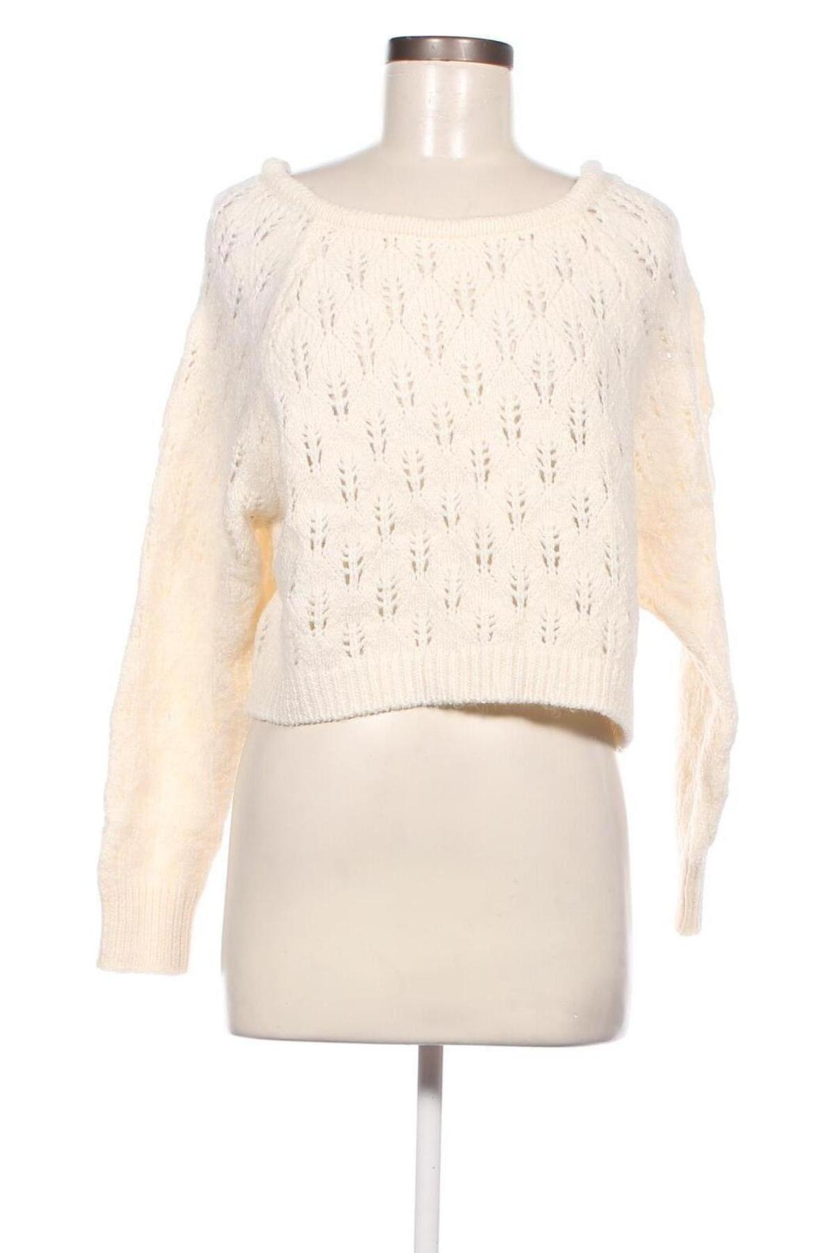 Дамски пуловер Bershka, Размер XS, Цвят Екрю, Цена 21,16 лв.