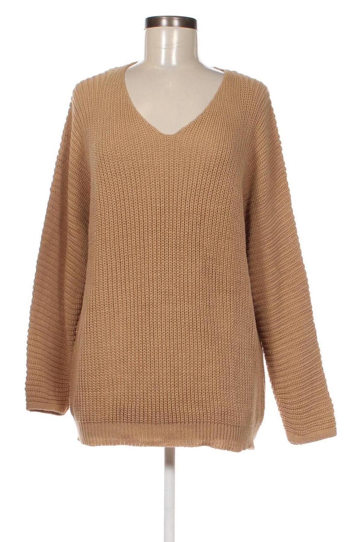 Дамски пуловер Happiness Istanbul, Размер XL, Цвят Бежов, Цена 17,48 лв.